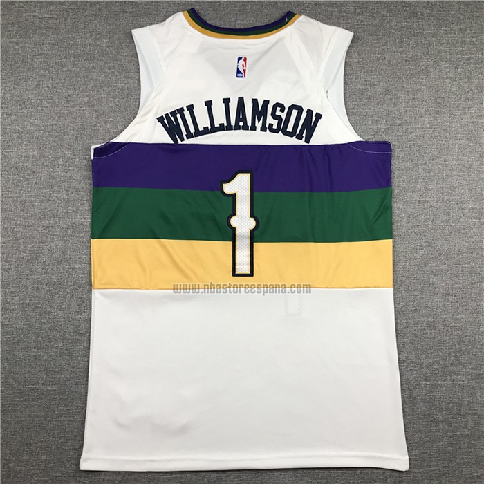 Camiseta New Orleans Pelicans Zion Williamson NO 1 Ciudad 2019-20 Blanco